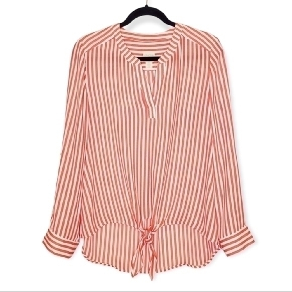 Chico's Striped Tie-hem Top